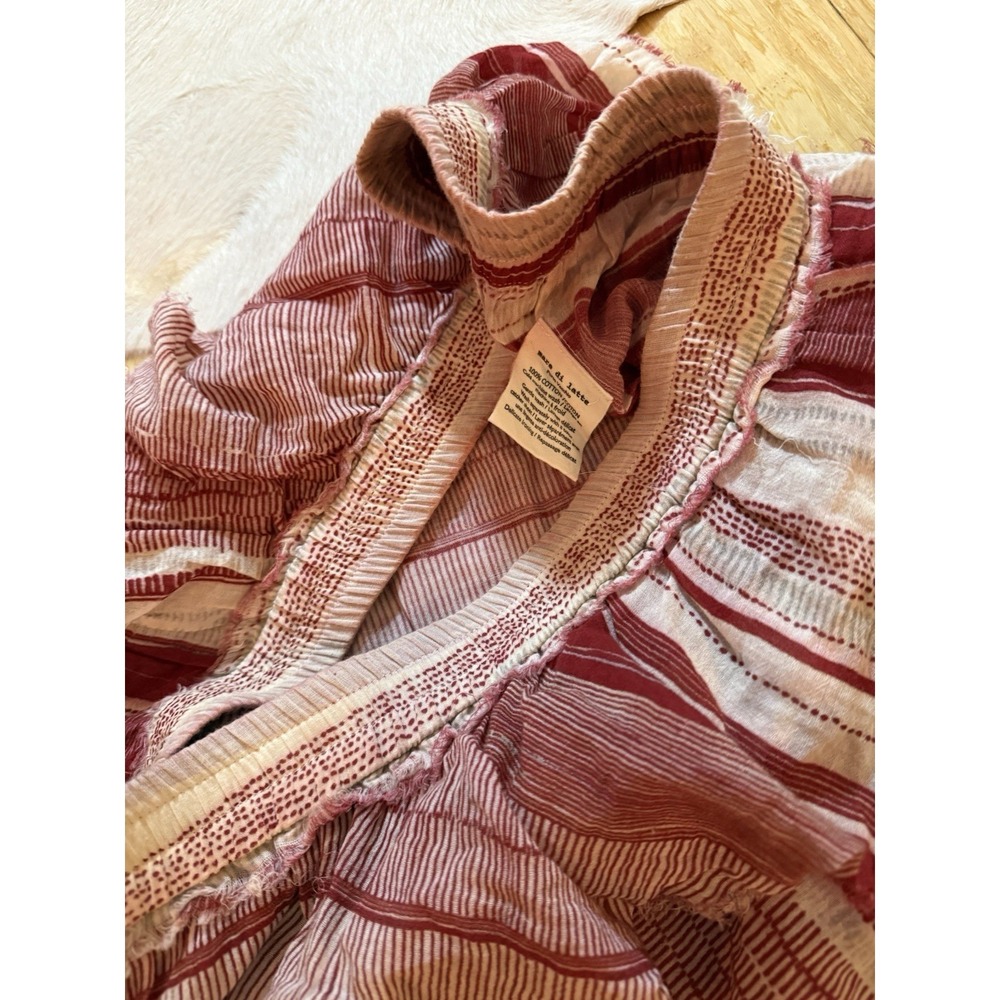 Mare Di Latte womens red and white ruffled skirt size 3 Or Large Layered Boho - Picture 4 of 5